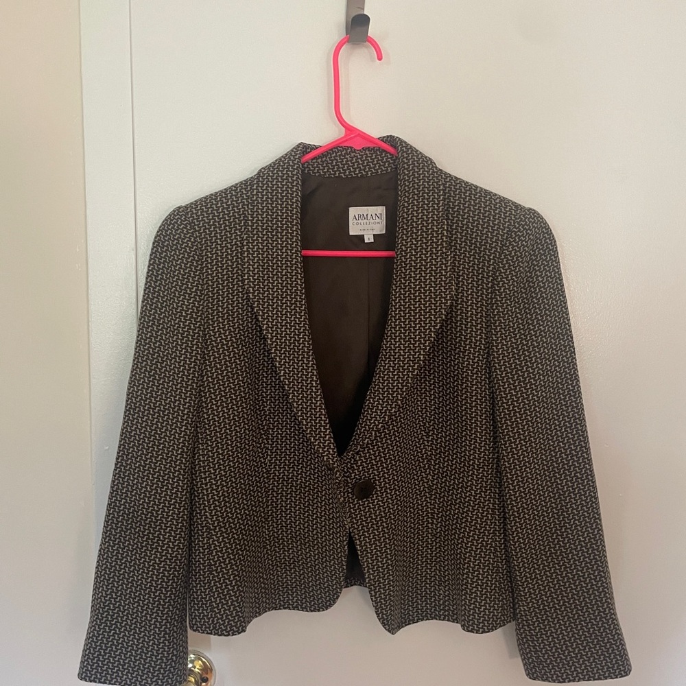 Armani Collezioni Women's Brown and Tan Blazer